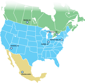 Canada Mexico Usa Distribution Map - Map Of North America Grey, HD Png Download PNG