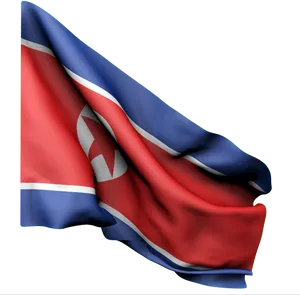 North Korean Flag Waving PNG Image