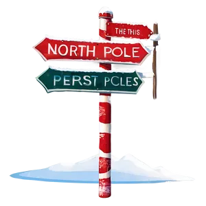 North Pole Signpost Illustration Png 52 PNG Image