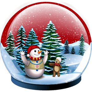 North Pole Snow Globe Scene PNG 06122024 PNG