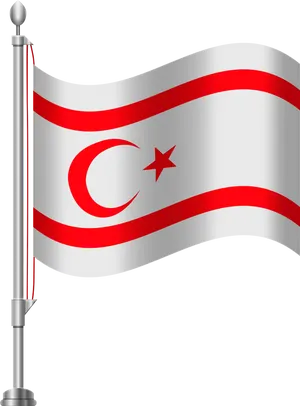 Northern Cyprus Flag Illustration PNG Image