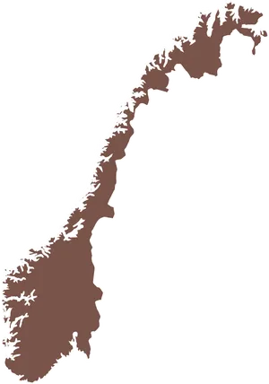 Norway Map Silhouette PNG Image