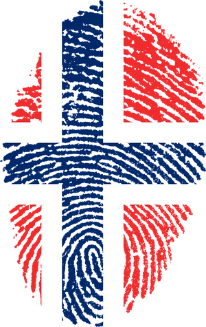 Norwegian Flag Fingerprint Art PNG Image