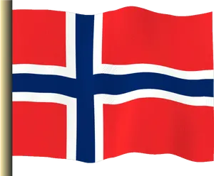 Norwegian Flag Waving PNG Image