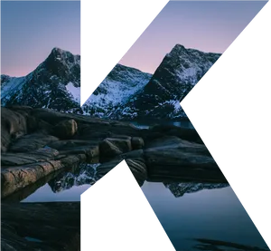 Norwegian Mountain Reflection Artistic Overlay PNG Image