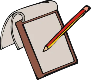 Notepadand Pencil Clipart PNG Image