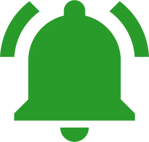 Notification Bell Icon Green PNG Image