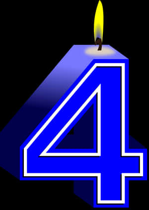 Number Four Candle Illustration PNG image with transparent background
