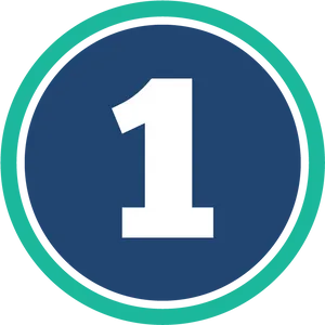 Number One Icon Circle Background PNG Image