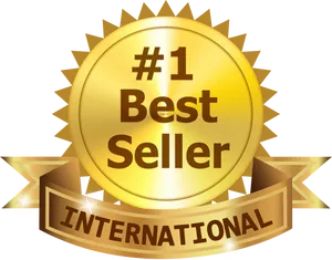 Number One International Best Seller Badge PNG Image