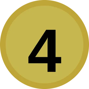 Number4 Gold Circle PNG Image