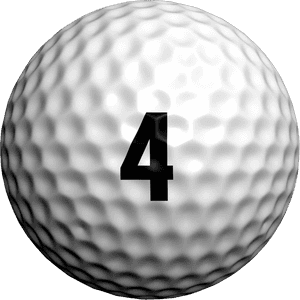 Number4 Golf Ball PNG image with transparent background