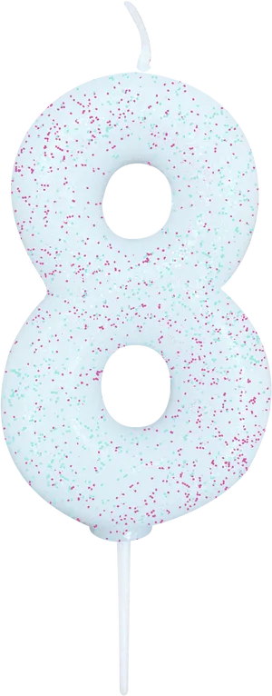 Number8 Candlewith Dot Texture PNG Image