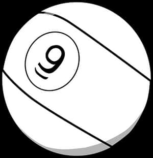 Number9 Billiard Ball Vector PNG with transparent background