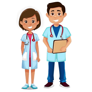Nurse and Doctor Cartoon PNG cue PNG