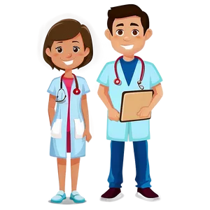 Nurse And Doctor Cartoon Png Cue PNG Image