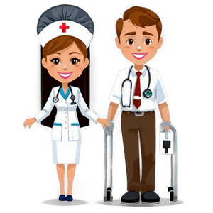 Nurse and Doctor Cartoon PNG lwj PNG