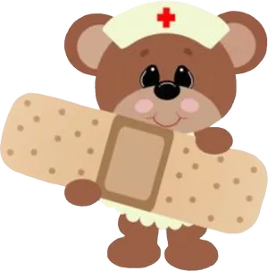 Nurse Bear With Bandage PNG Image