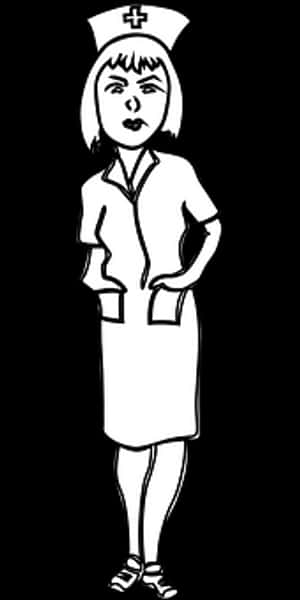 Nurse Clipart Blackand White PNG image with transparent background