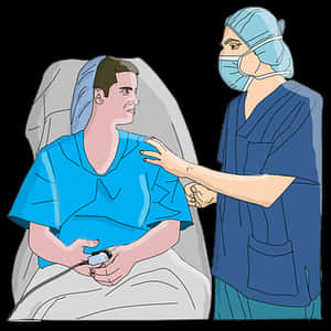 Nurse Comforting Patientin Hospital PNG image with transparent background