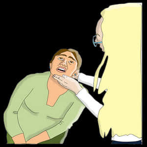 Nurse Examining Patient Throat PNG image with transparent background