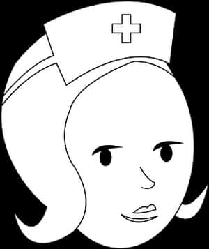 Nurse Icon Blackand White PNG image with transparent background