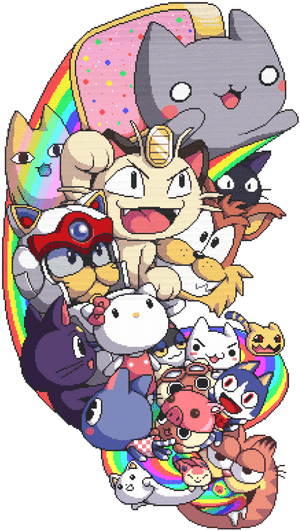 #rainbow #nyan #nyancat #cat #cats #kitten #kittens - Anime Cats, HD Png Download PNG image with transparent background
