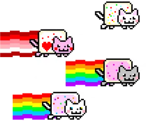 Nyan_ Cat_ Pixel_ Art_ Trio.png PNG Image