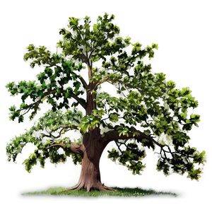 Oak Tree Line Art Png 06262024 PNG Image