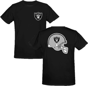 Oakland Raiders Majestic Nfl Helmet Logo T-shirt Black - Oakland Raiders PNG image with transparent background