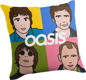 Oasis Band Cartoon Pillow PNG image with transparent background