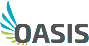 Oasis Logo Blue Background PNG image with transparent background