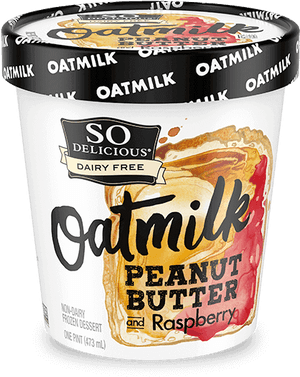 Peanut Butter & Raspberry Oatmilk Frozen Dessert'- Oat Milk Ice Cream, HD Png Download PNG image with transparent background