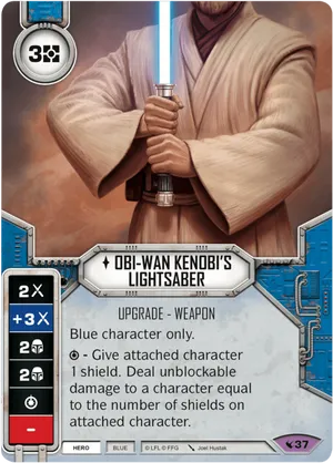 Obi Wan Kenobi Lightsaber Card PNG Image