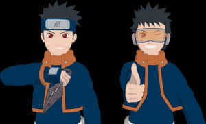 Obito Uchiha Before After Transformation PNG image with transparent background