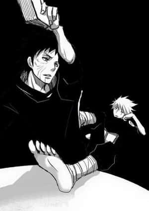 Obitoand Kakashi Manga Scene PNG image with transparent background