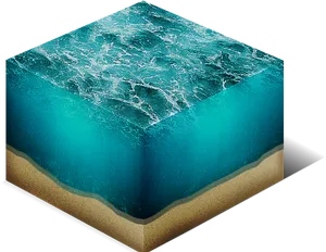 Ocean Cube Illusion PNG Image