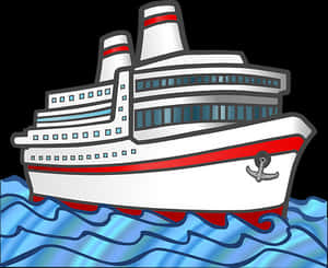 Ocean Liner Illustration PNG image with transparent background