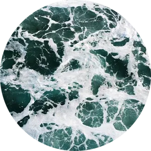 Ocean Waves Circle Background PNG Image