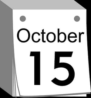 October15 Calendar Page PNG image with transparent background