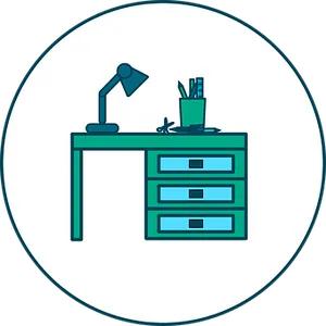 Office Desk Icon PNG Image