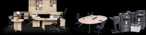 Office Furnitureand Equipment Collection PNG image with transparent background