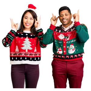 Office Party Ugly Christmas Sweater Png 94 PNG Image