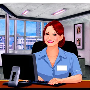 Office Receptionist Graphic Png 22 PNG Image