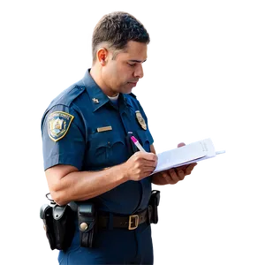 Officer Writing Ticket Png 06252024 PNG Image