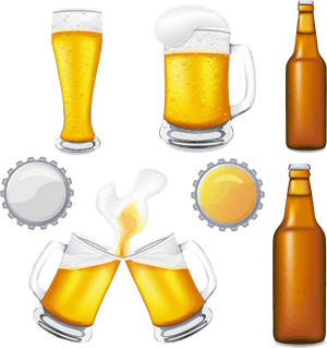 Beer Glassware Oktoberfest Clip Art - Beer Bottle And Mug Clipart, HD Png Download PNG image with transparent background