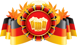 Oktoberfest Decor German Flag With Wheat And Beers - Beer Oktoberfest Png, Transparent Png PNG image with transparent background