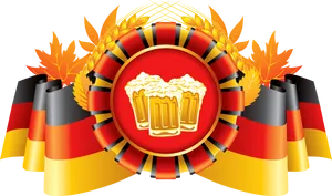 Oktoberfest Beerand German Flags Graphic PNG Image