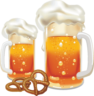 Beer, Pretzels, Foam, Froth, Oktoberfest, Drink - Oktoberfest Beer Png, Transparent Png PNG image with transparent background