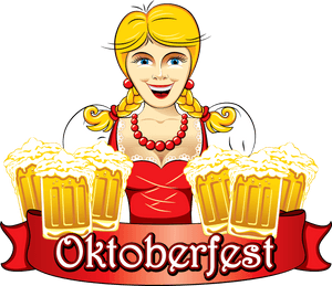 Oktoberfest Girl With Beers Png Clipart Image - Oktoberfest Png, Transparent Png PNG image with transparent background
